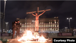 Акция Павла Крисевича у здания ФСБ на Лубянке, 2020 год