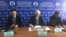 Kazakhstan - Left to right: Antonio Stango, president of Italian human rights federation, Marcin Swiecicki, Poland MP, and Yevgeny Zhovtis, rights defender. Almaty, 17April2018 