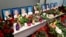 A memorial in Ukraine's Boryspil International Airport to the nine crew members of the Ukraine International Airlines Boeing 737-800 plane that crashed in Iran on January 8, 2020.